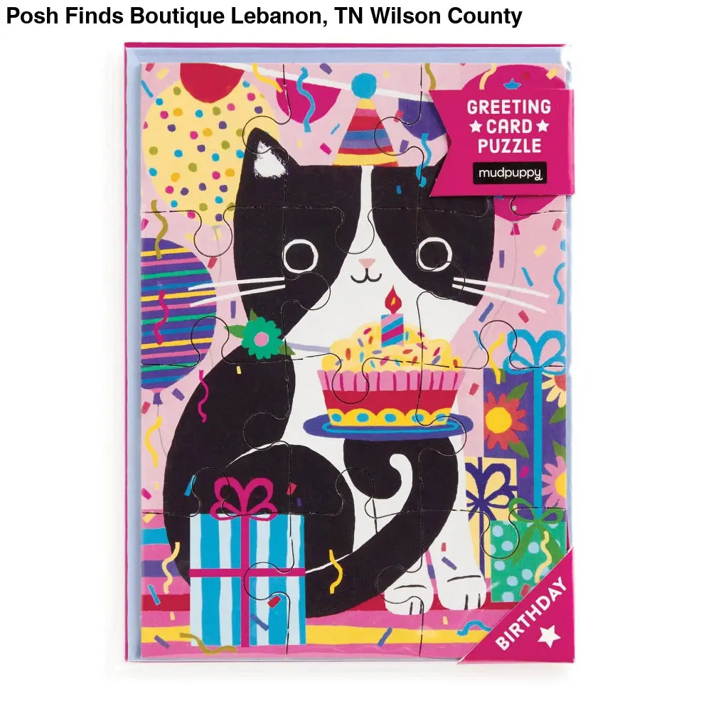 Purr-fect Cat Birthday Greeting Card Puzzle