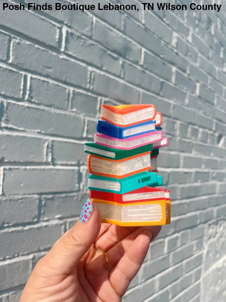 Read My Clips Book Stack Reading Bookstore Bookish Hair Claw - Posh Finds