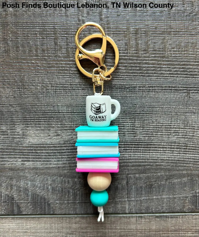 Reading Book Lovers Keychain or Bag Charm: Go Away I’m Reading - Keychain
