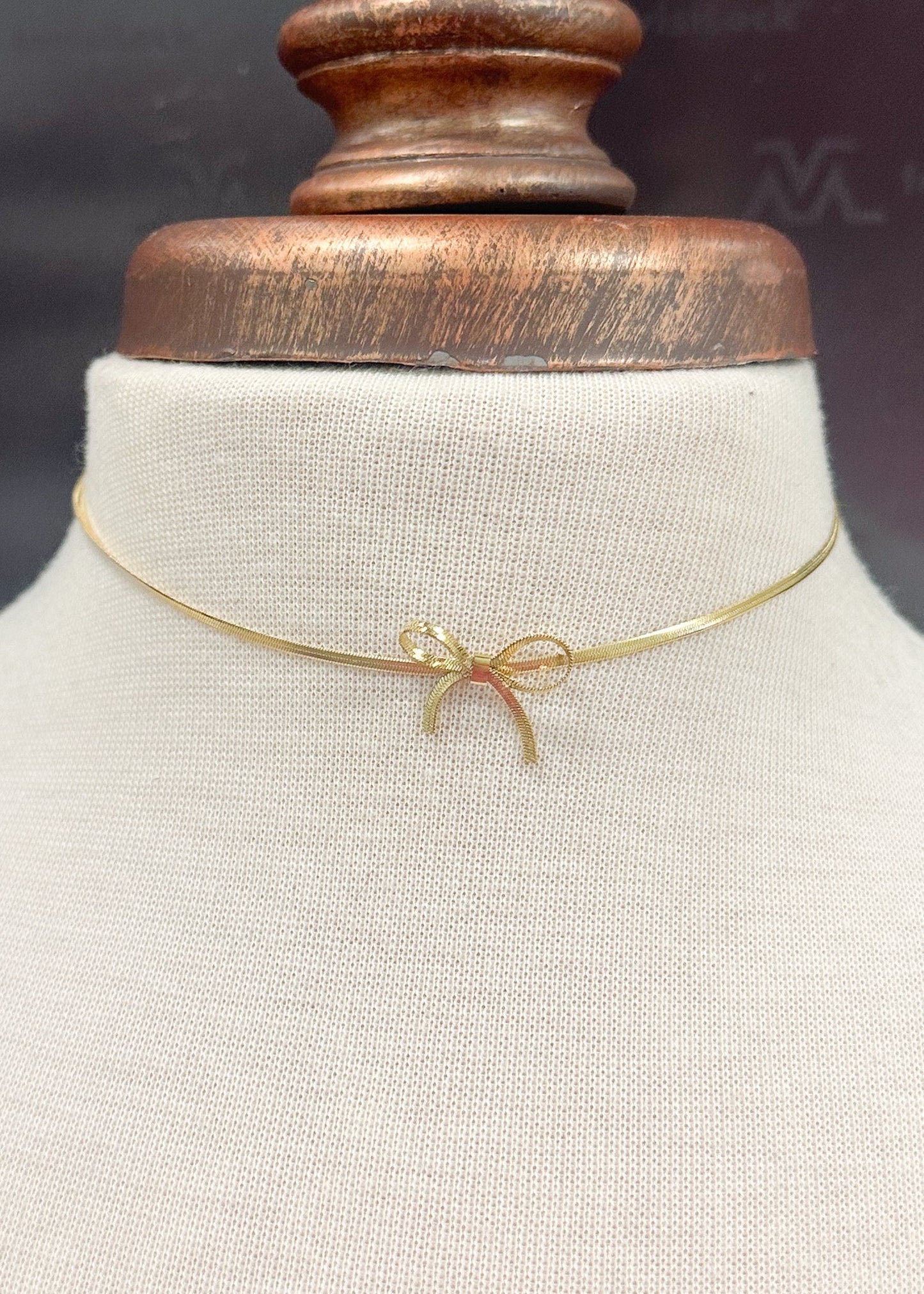 Ribbon Bow Necklace Gold and Silver - Posh Finds