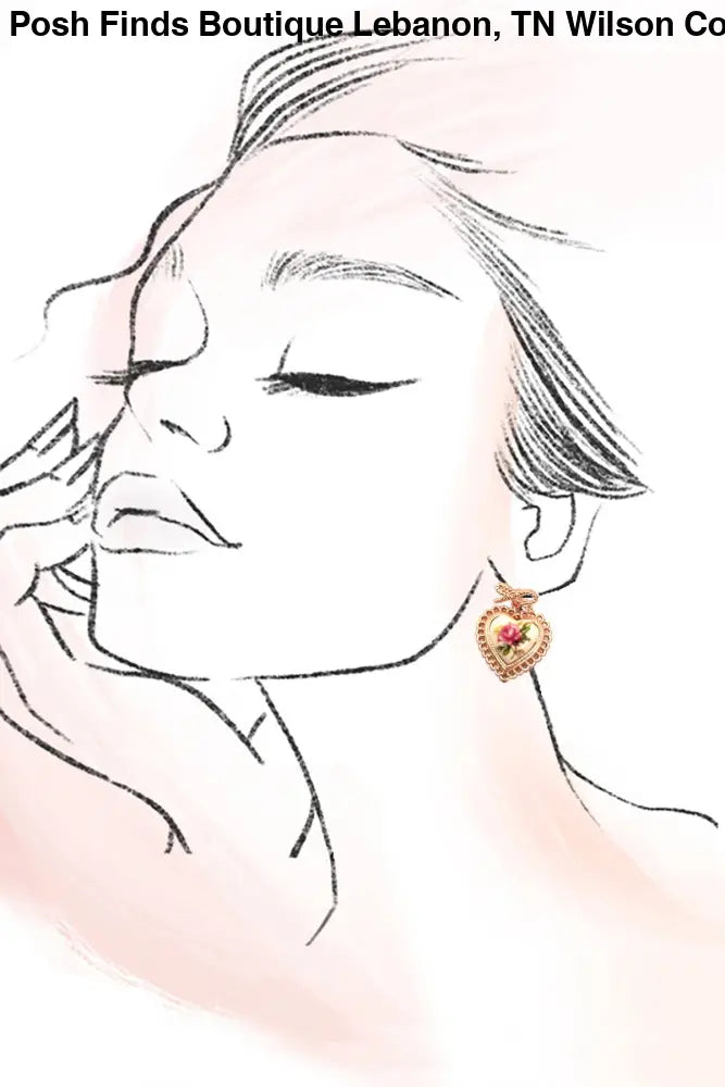 ROSE CERAMIC PORCELAIN BOW DROP EARRINGS Gold - Posh Finds