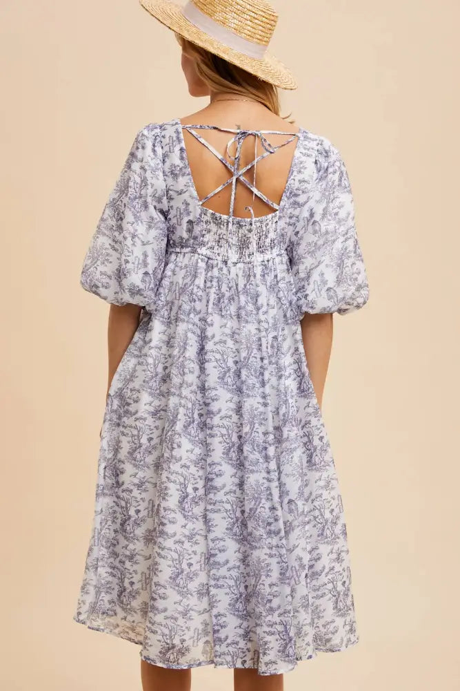 SCOOP NECK TOILE MIDI DRESS: MIDNIGHT NAVY - Posh Finds