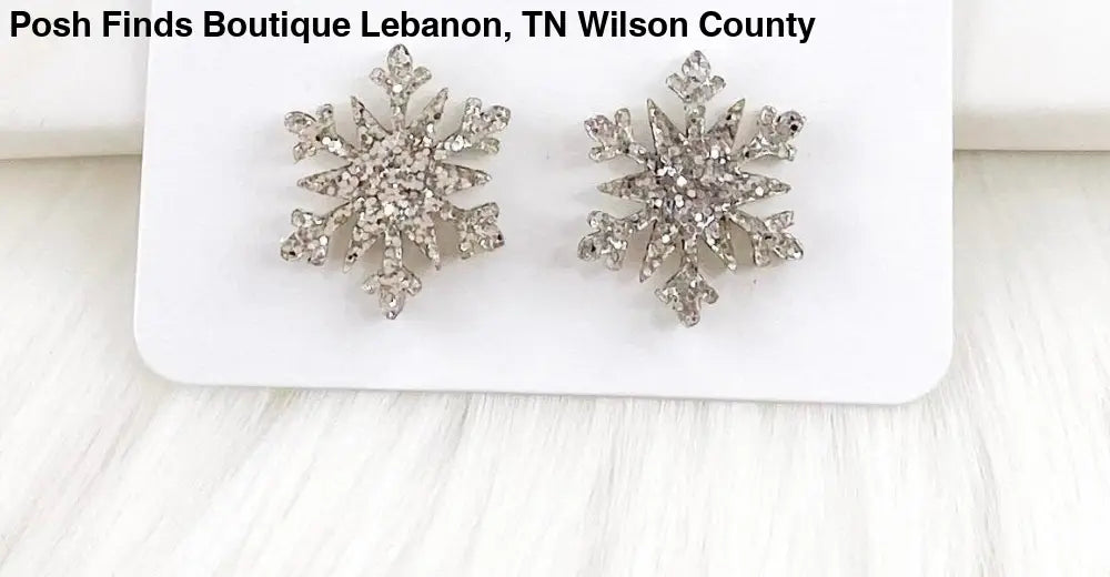 Silver Glittery Snowflake Stud Earrings - Posh Finds
