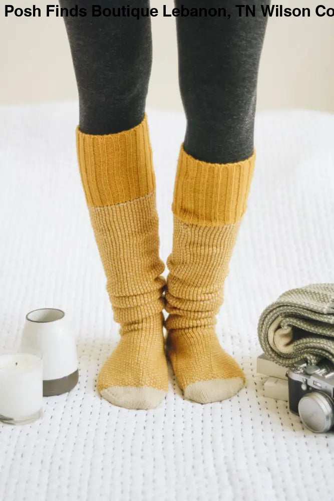 Soft Open Work Knit Lounge Socks: Oatmeal - Posh Finds