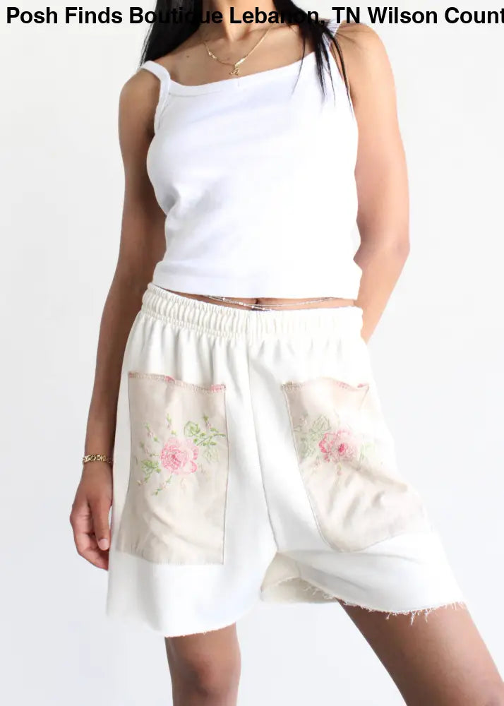Sweat Short with Embroidered Front Pocket - Posh Finds