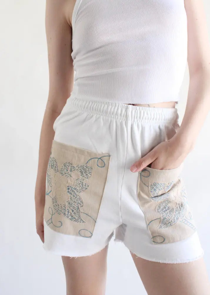 Sweat Short with Embroidered Front Pocket - Posh Finds