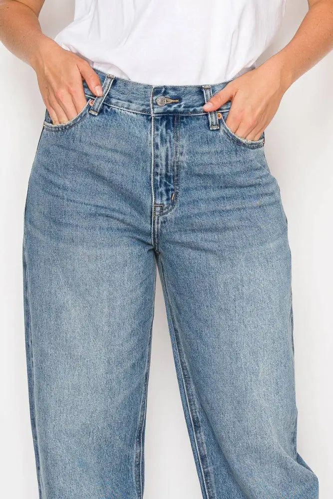TAPERED MID RISE WIDE BAGGY JEANS: 5 (26) - Posh Finds