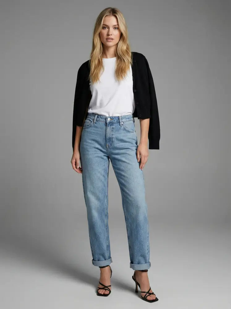 TAPERED MID RISE WIDE BAGGY JEANS: 5 (26) - Posh Finds