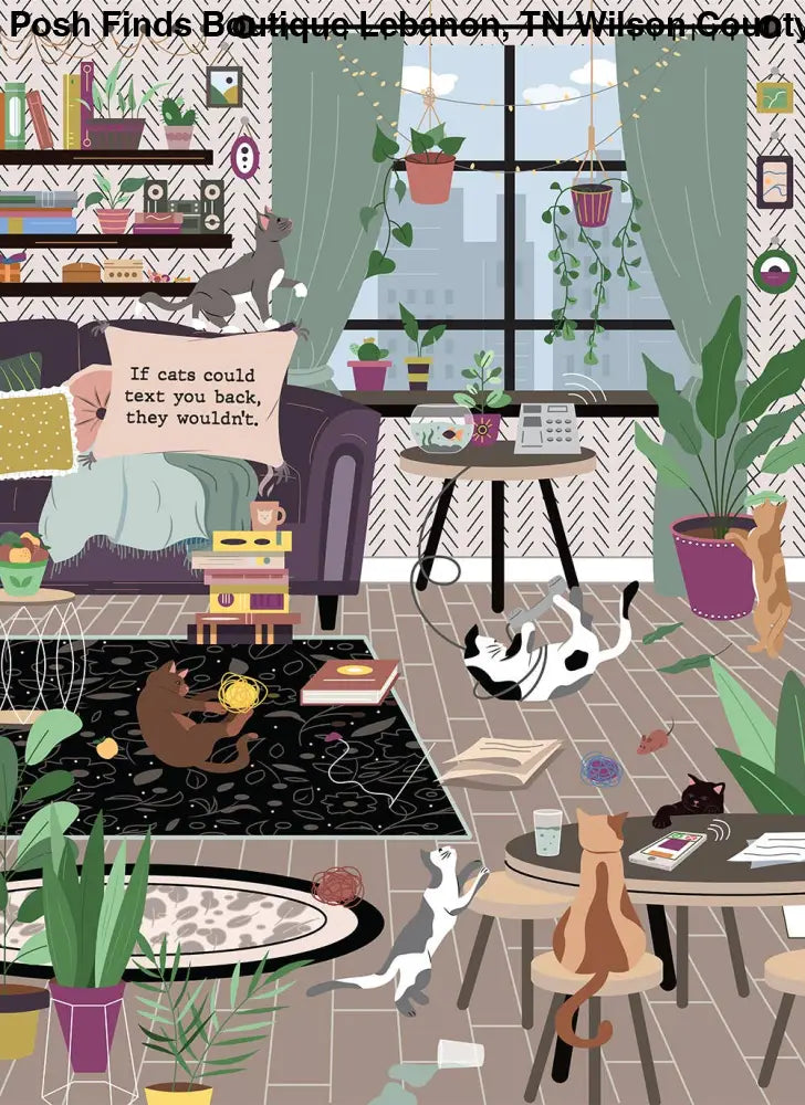 Texting cats - 1000 piece soft touch Jigsaw Puzzle - Posh Finds