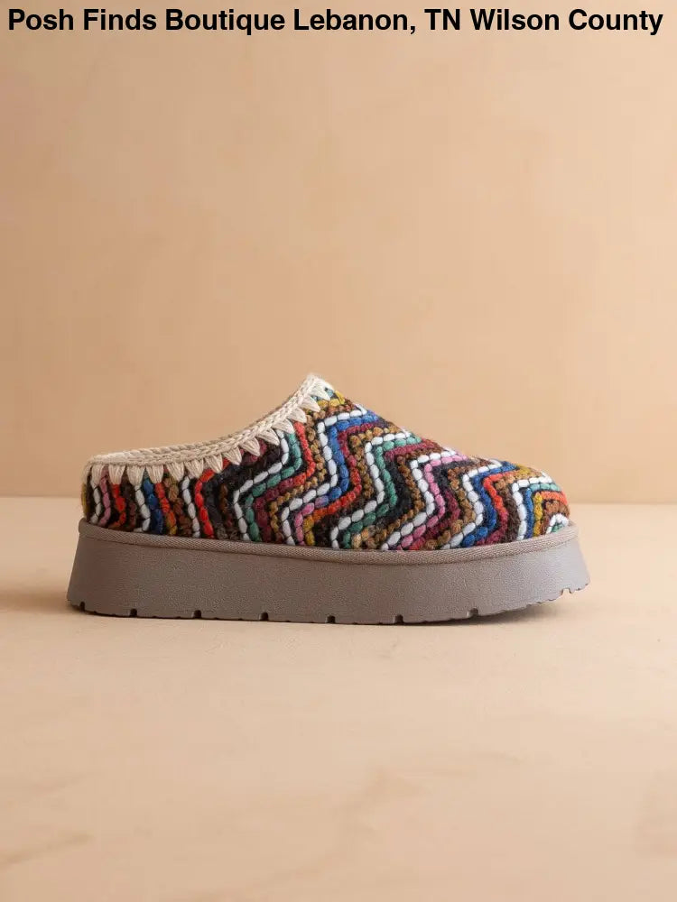 The Brandi Multi Platform Cozy Mule Slipper: MULTI - Posh Finds