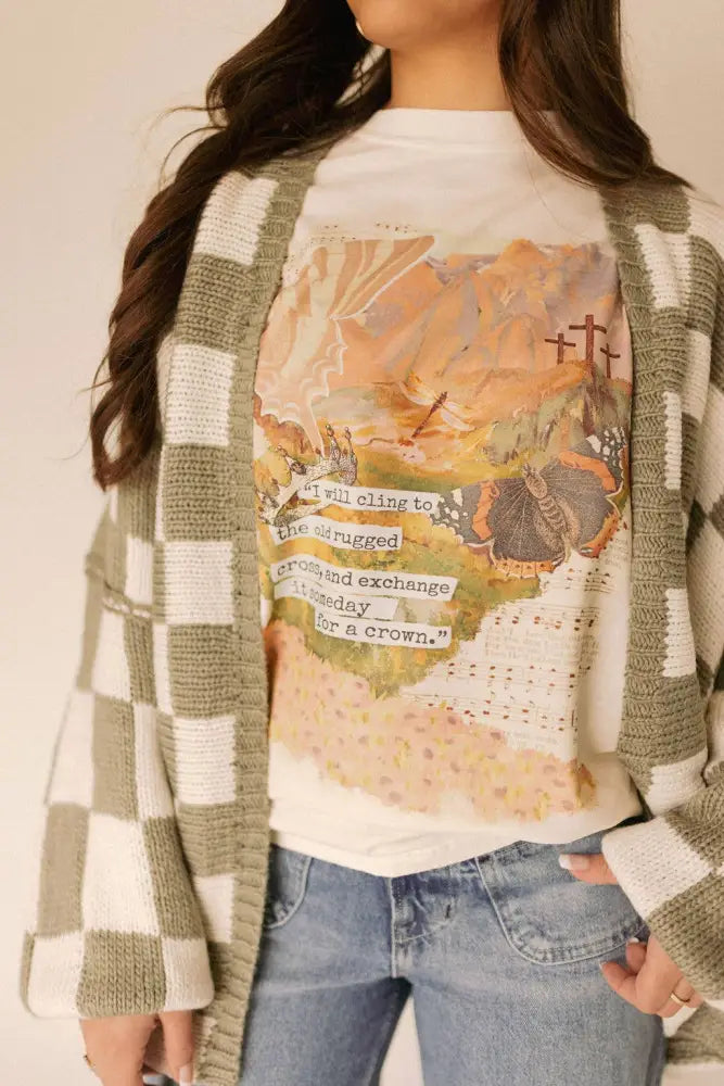 The Old Rugged Cross Easter Graphic: Small / Short Sleeve Tee - Posh Finds