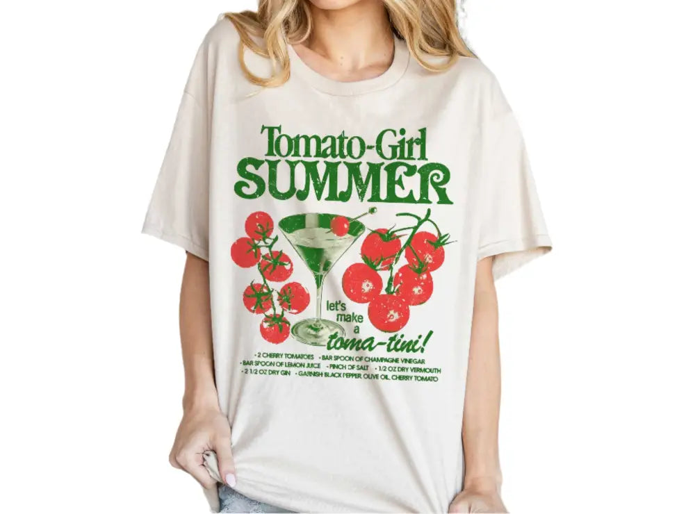 TOMATO GIRL SUMMER Oversized Graphic Tee: SAND - Posh Finds