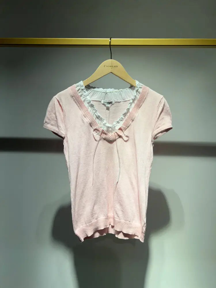 Top 2 in 1 lace collar Grey Shirt - Posh Finds