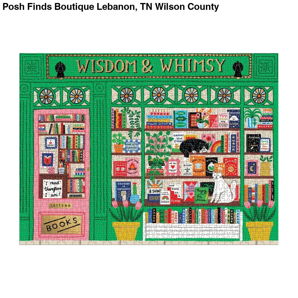 Wisdom & Whimsy Bookshop 1000 Piece Foil Puzzle