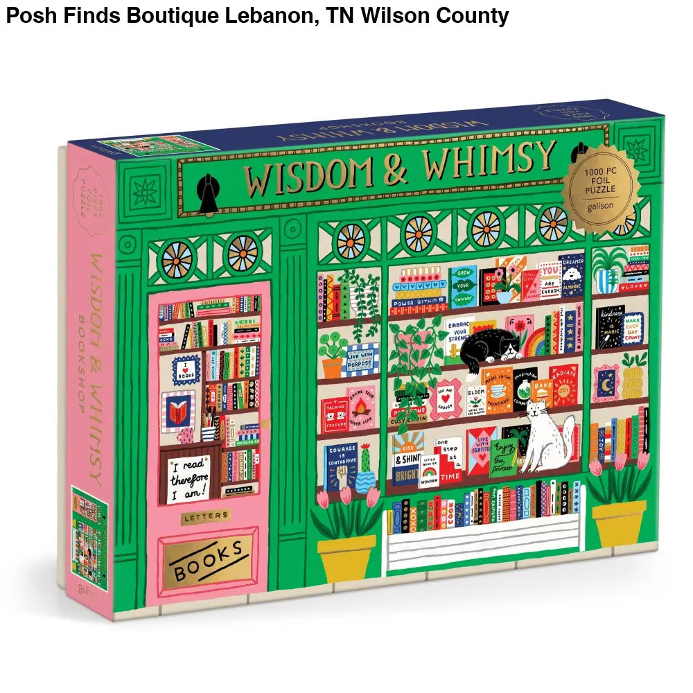 Wisdom & Whimsy Bookshop 1000 Piece Foil Puzzle
