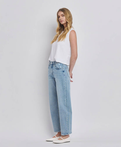 HIGH RISE BARREL LEG JEANS