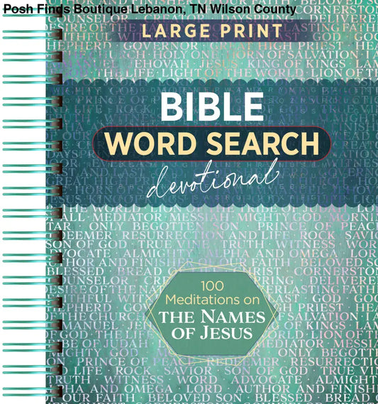 100 Meditations on the Names of Jesus Word Search Devotional - Posh Finds