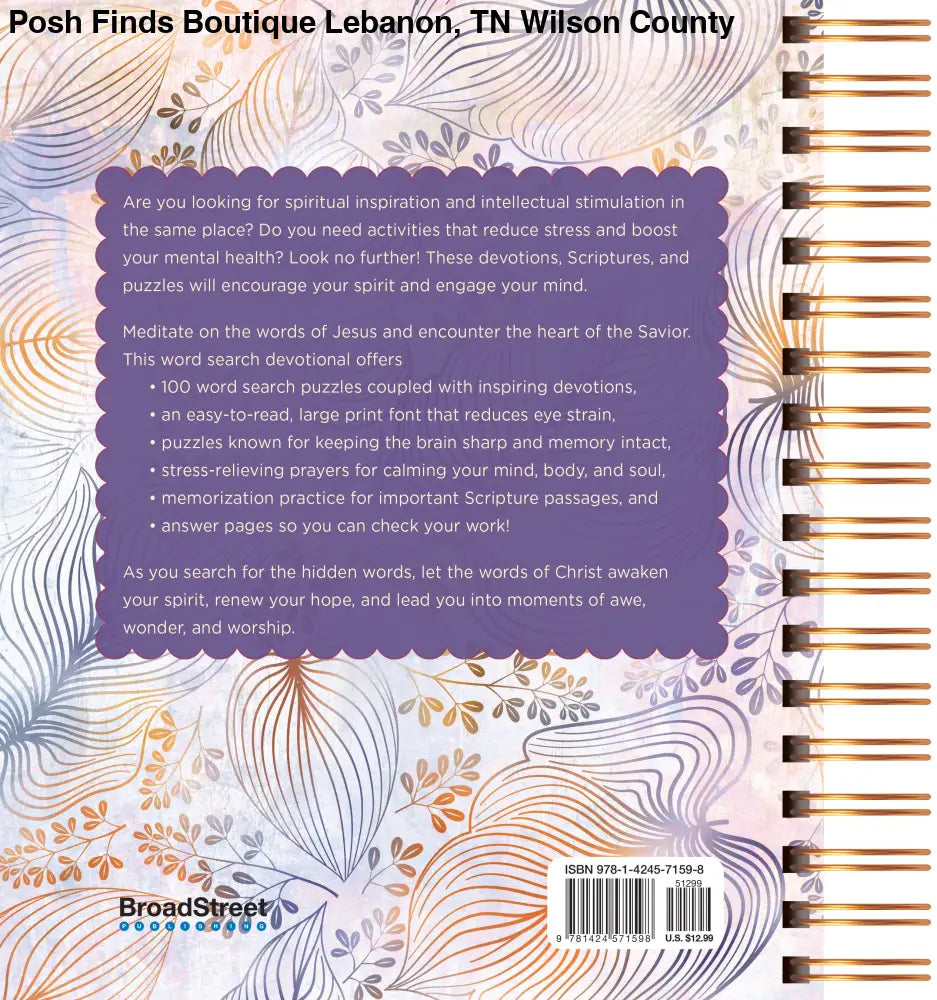 100 Meditations on the Words of Jesus Word Search Devotional - Posh Finds