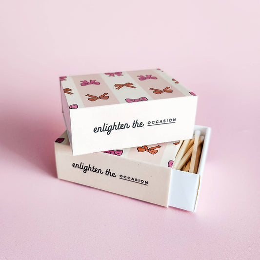 Sweet Bows Matchbox with Colorful Matchsticks - Posh Finds