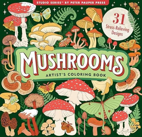 Peter Pauper Press Mushrooms Adult Coloring Book, Pack of 1