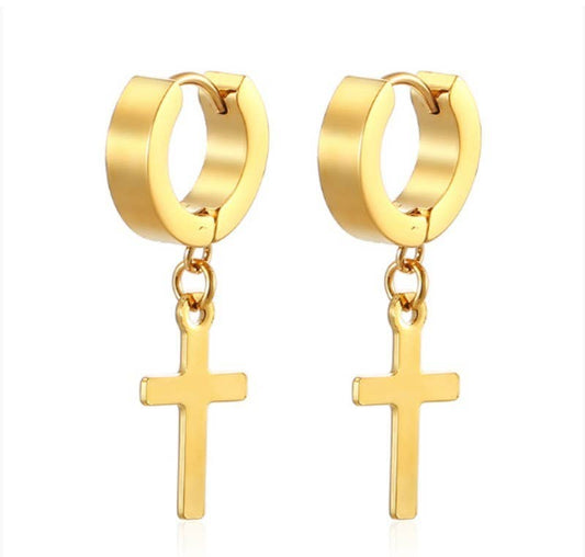 18K Plated CROSS EARRINGS - Posh Finds