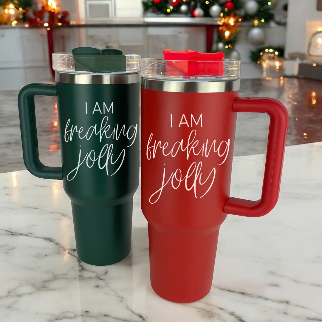 I Am Freaking Jolly Tumbler in Red