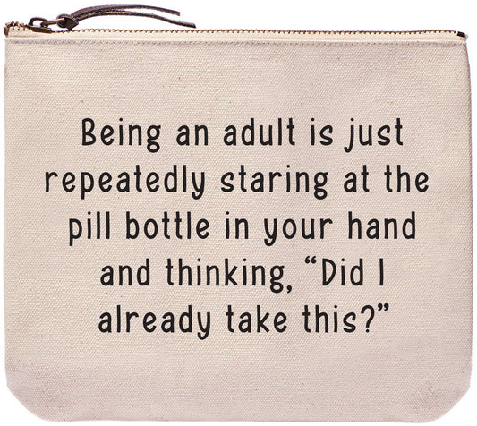Starring at the pill bottle | zipper - Posh Finds