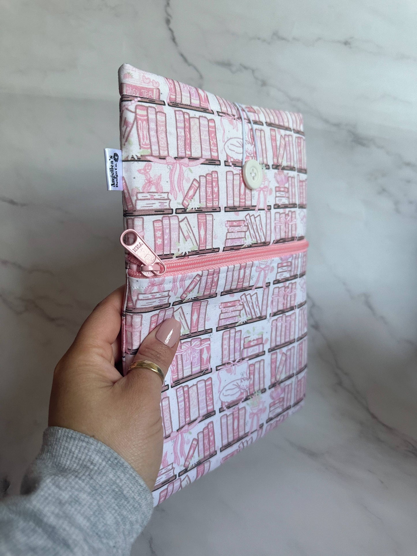 PINK COQUETTE LIBRARY book sleeve: Button / XL