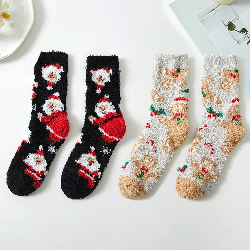 Christmas Pattern Fuzzy Socks