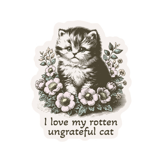 Rotten Kitty Cat Feline Cute High Quality Vinyl Sticker - Posh Finds
