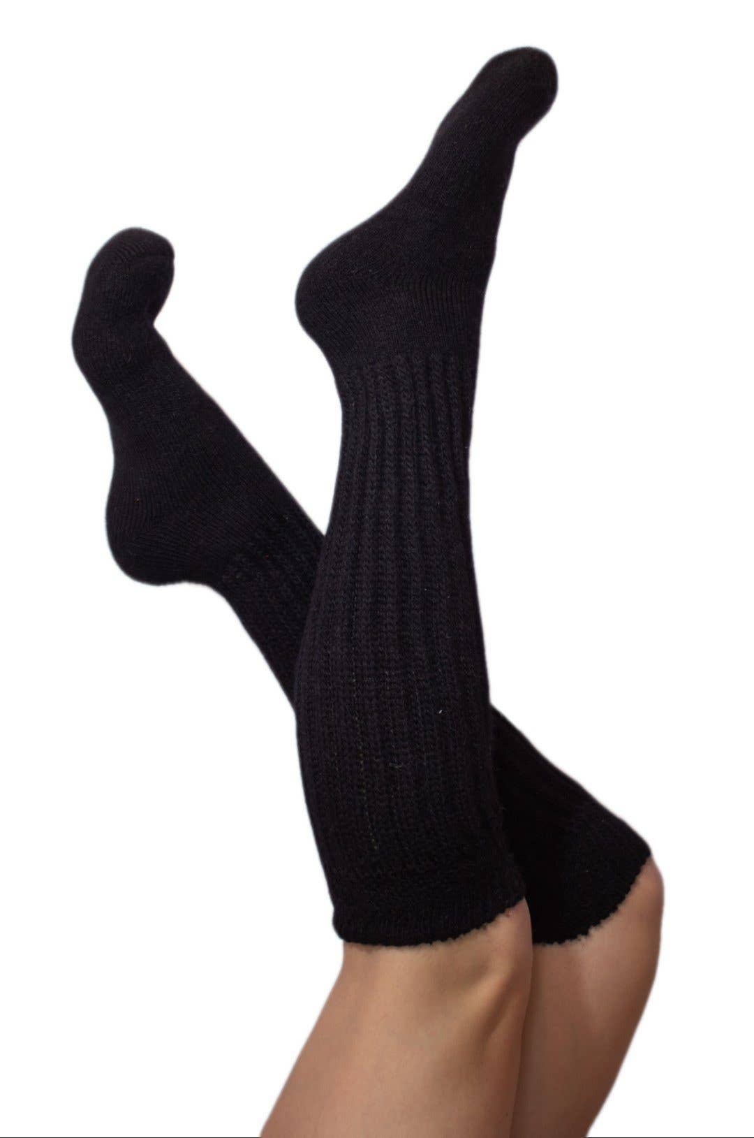 Knee-Hi Alpaca Socks: Beige / Large
