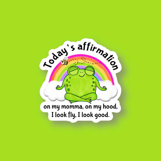 Today’s Affirmations Frog Sticker