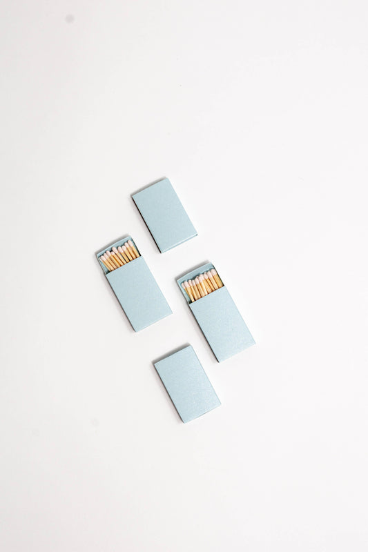 Iridescent Color Matchbox with White Matchsticks: Iridescent Ice Blue - Posh Finds
