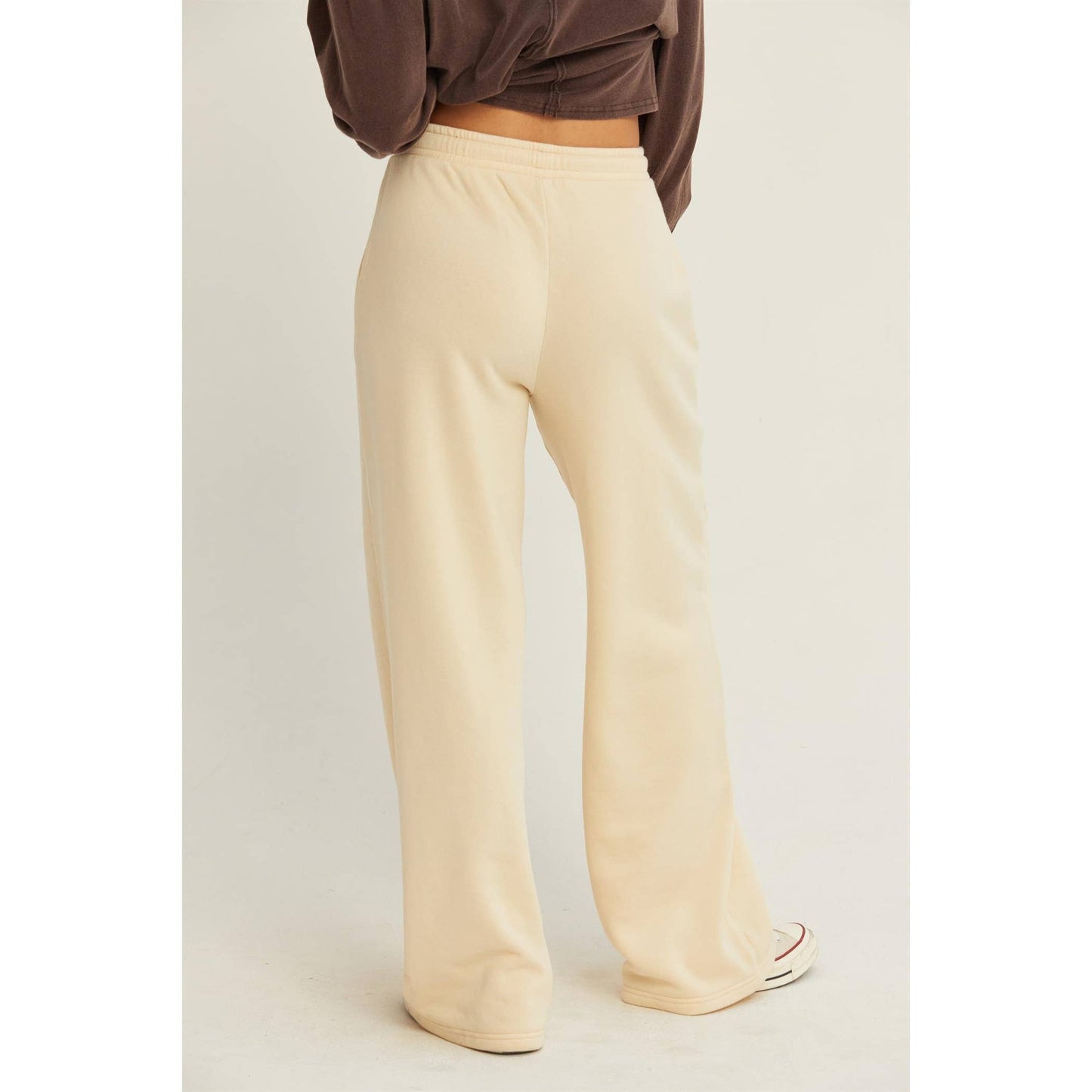 HIGH-WAIST DRAWSTRING PANTS: ALPACA