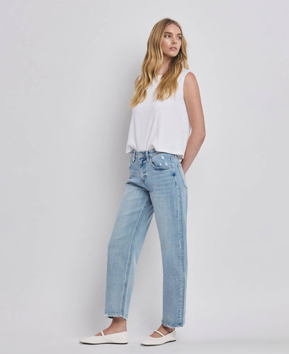 HIGH RISE BARREL LEG JEANS