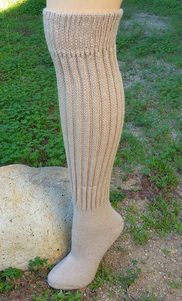 Knee-Hi Alpaca Socks: Grey Heather / Medium