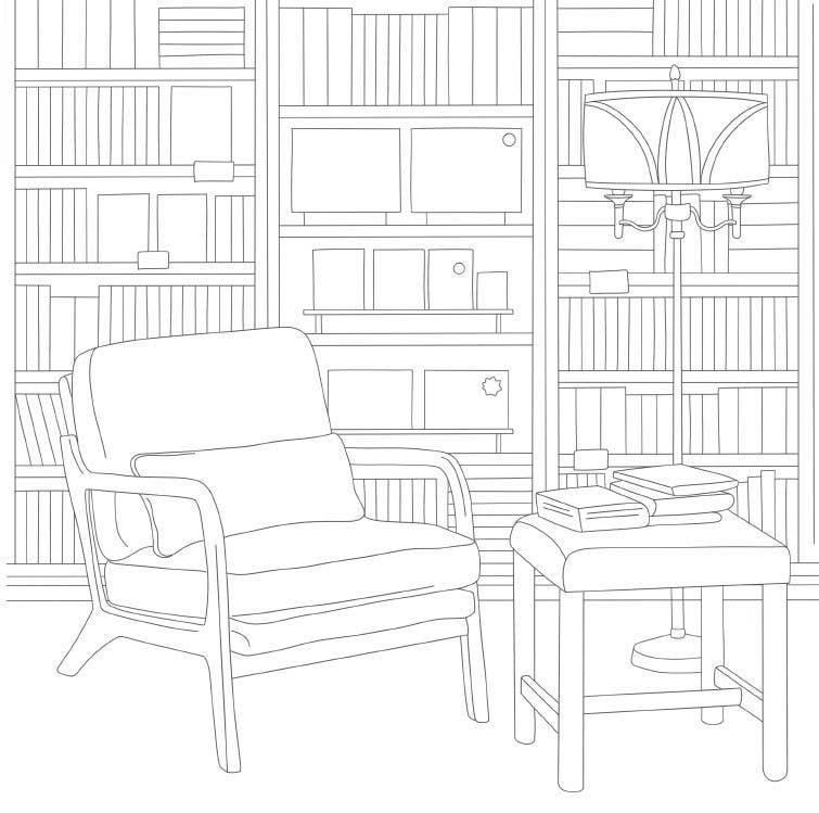 Cozy Bookshops: Colouring Book