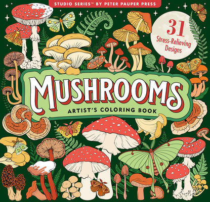 Peter Pauper Press Mushrooms Adult Coloring Book, Pack of 1