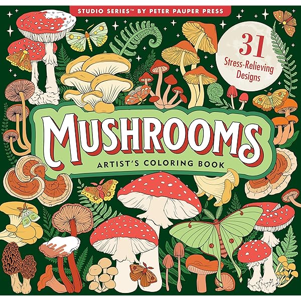 Peter Pauper Press Mushrooms Adult Coloring Book, Pack of 1