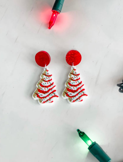 Christmas Tree Snack Dangle Earrings