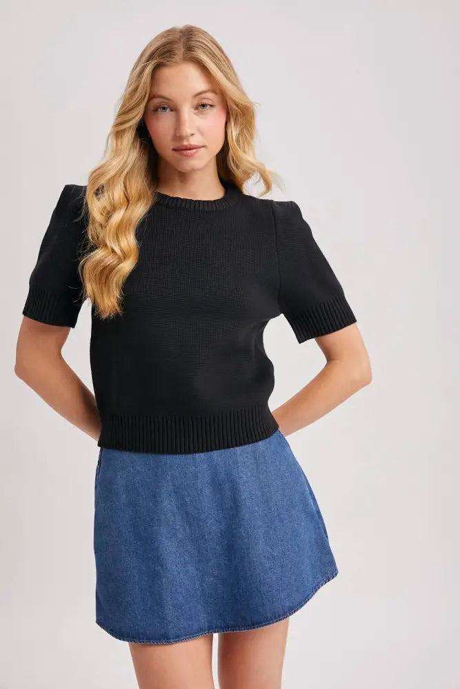 A-LINE SILHOUETTE DENIM SKORT: MED.WASH / S