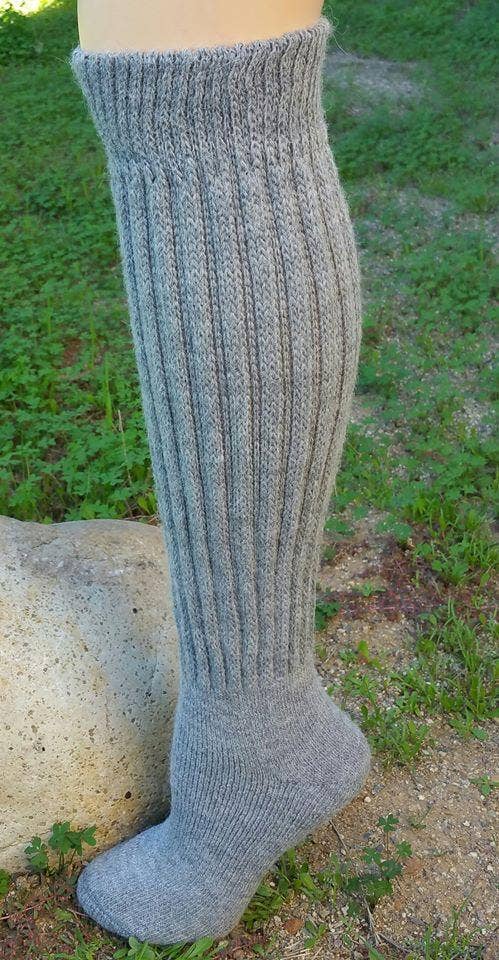 Knee-Hi Alpaca Socks: Grey Heather / Medium