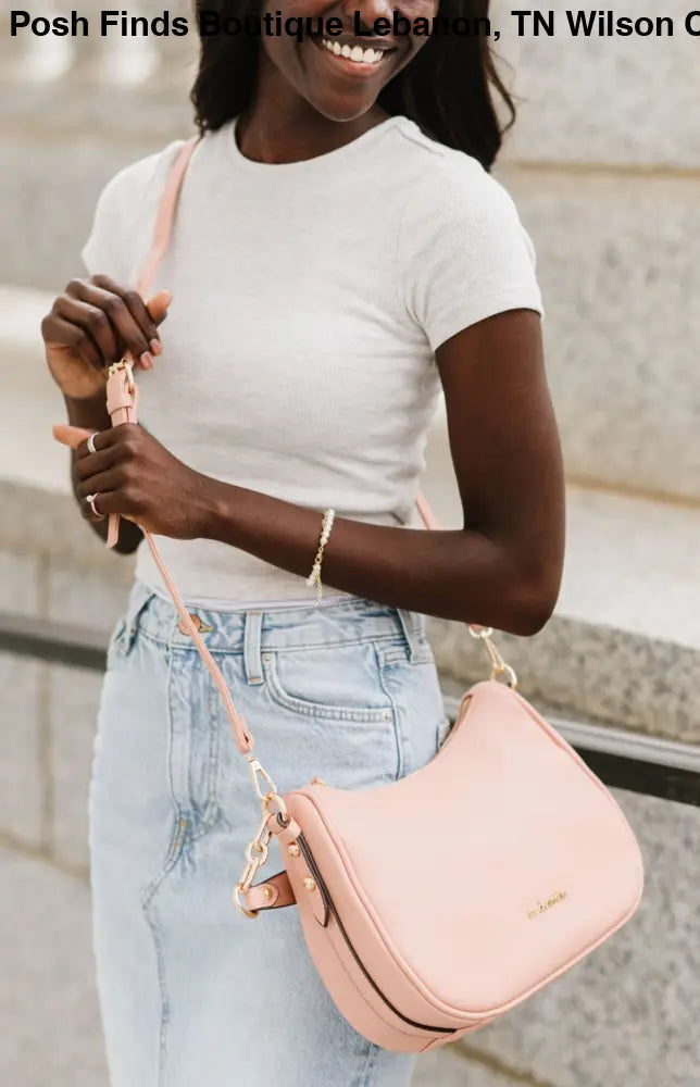 Ashton Saddle Crossbody Purse Handbag Pink or Taupe - Posh Finds