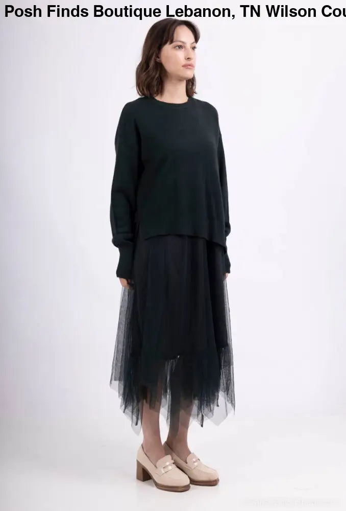 Asymmetric Fit Sweater & Dress Set: Grey - Posh Finds