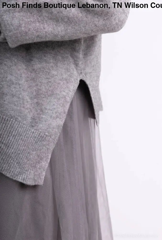 Asymmetric Fit Sweater & Dress Set: Grey - Posh Finds