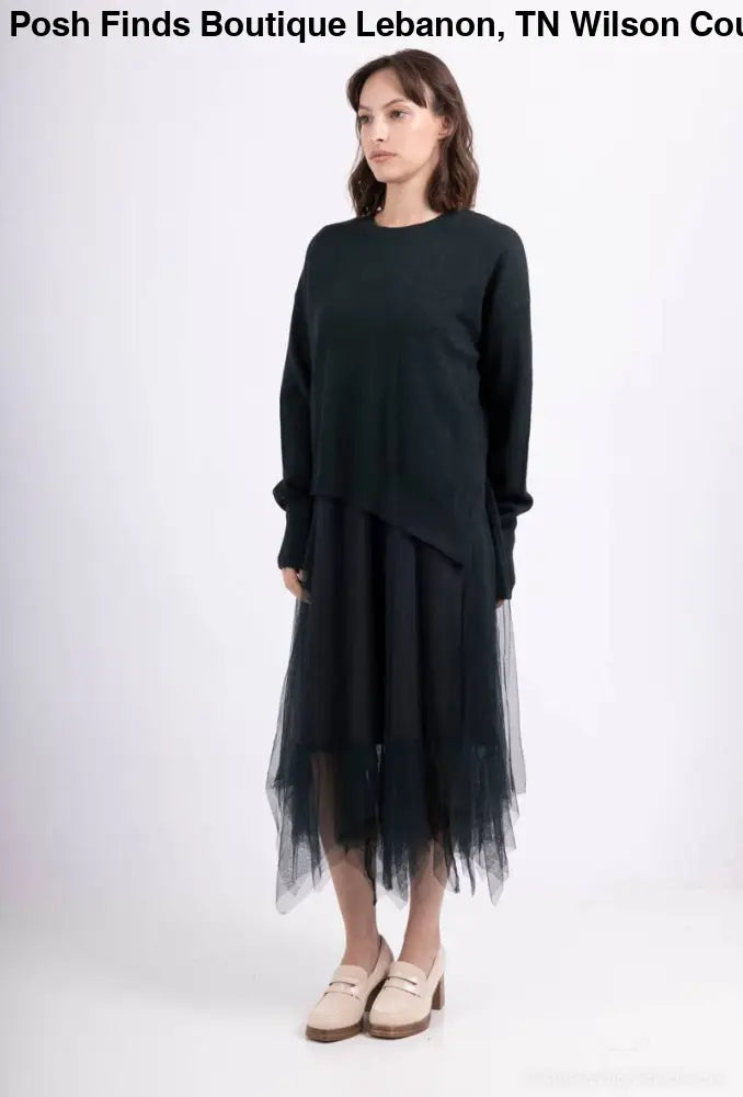 Asymmetric Fit Sweater & Dress Set: Grey - Posh Finds