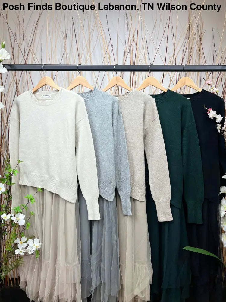 Asymmetric Fit Sweater & Dress Set: Grey - Posh Finds