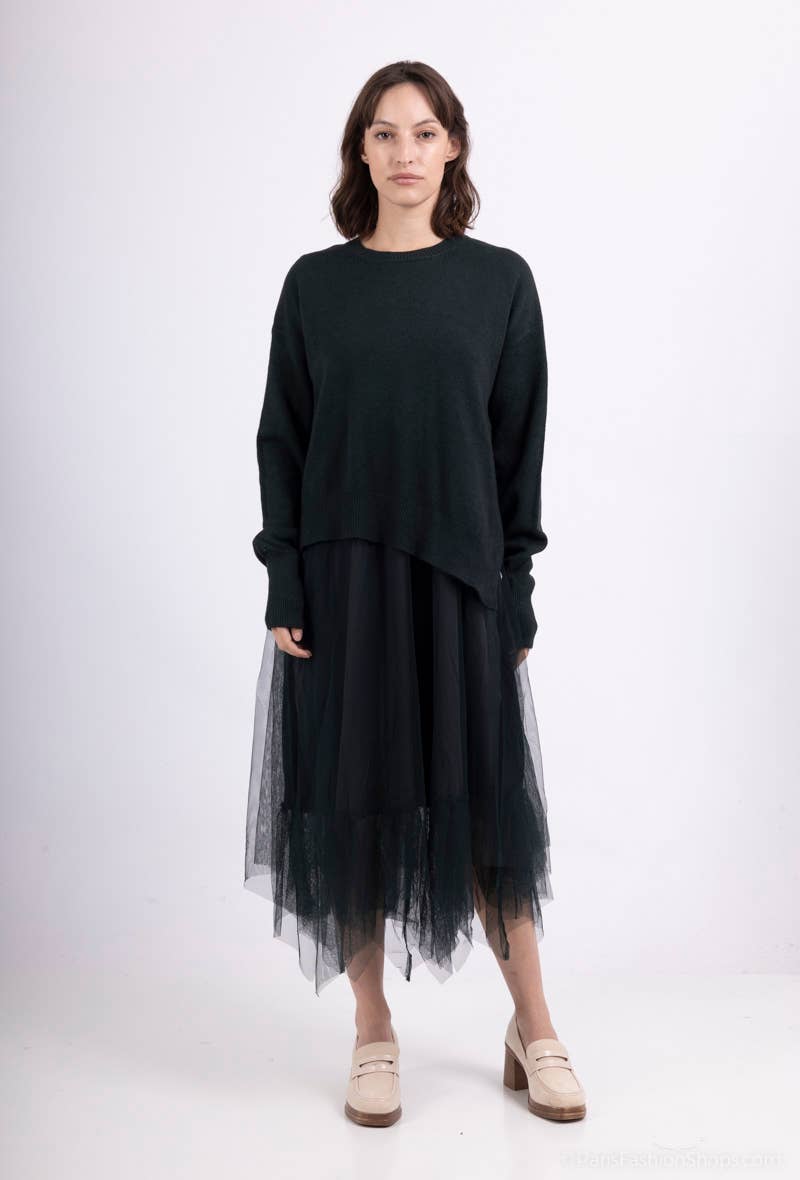 Asymmetric Fit Sweater & Dress Set: Grey - Posh Finds