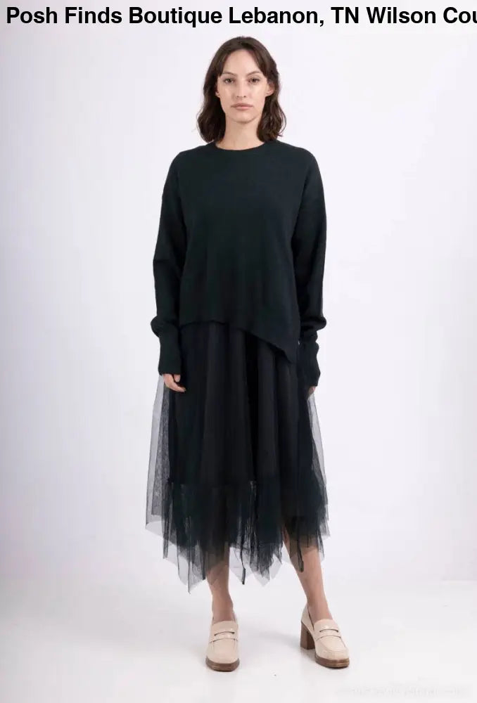 Asymmetric Fit Sweater & Dress Set: Grey - Posh Finds
