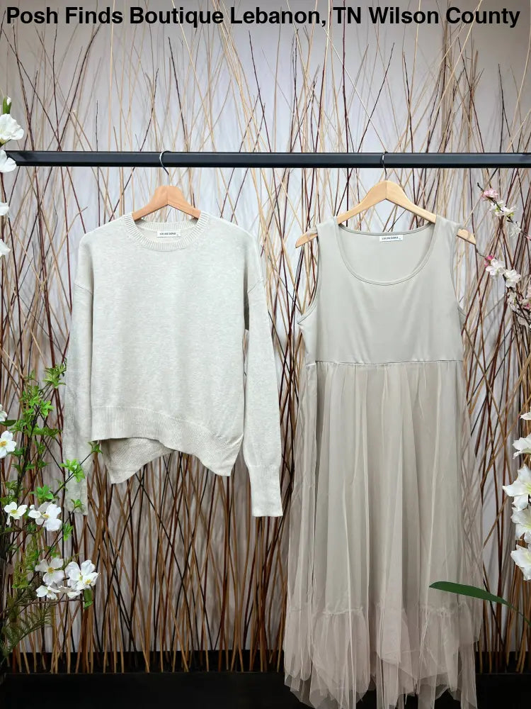 Asymmetric Fit Sweater & Dress Set: Grey - Posh Finds